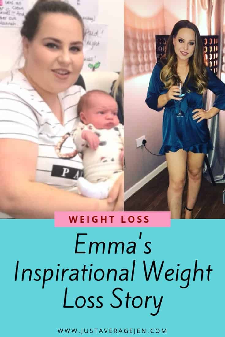 Pinterest pin of woman\'s weight loss