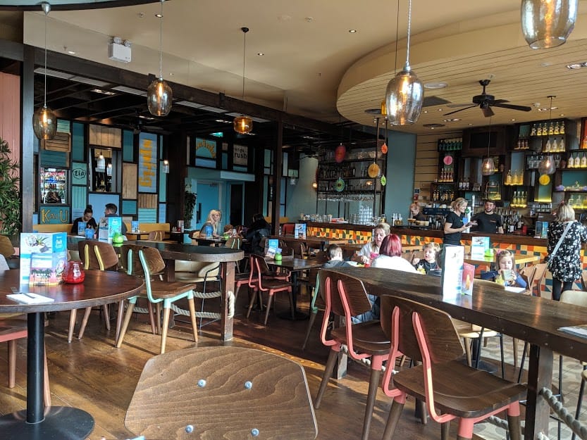 Seating area at Las Iguanas Restaurant at Liverpool One