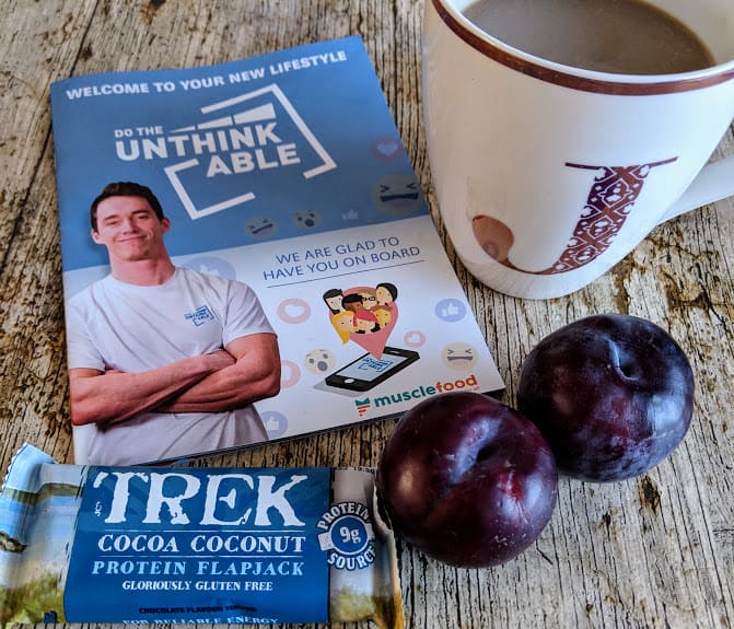 do the unthinkable booklet with coffee, plums and a Trek cocoa coconut flapjack
