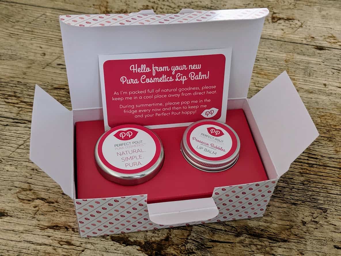 Pura cosmetics lip balm and scrub