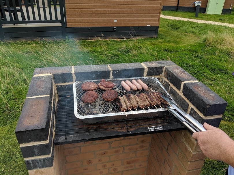 Meat grilling on a BBQ