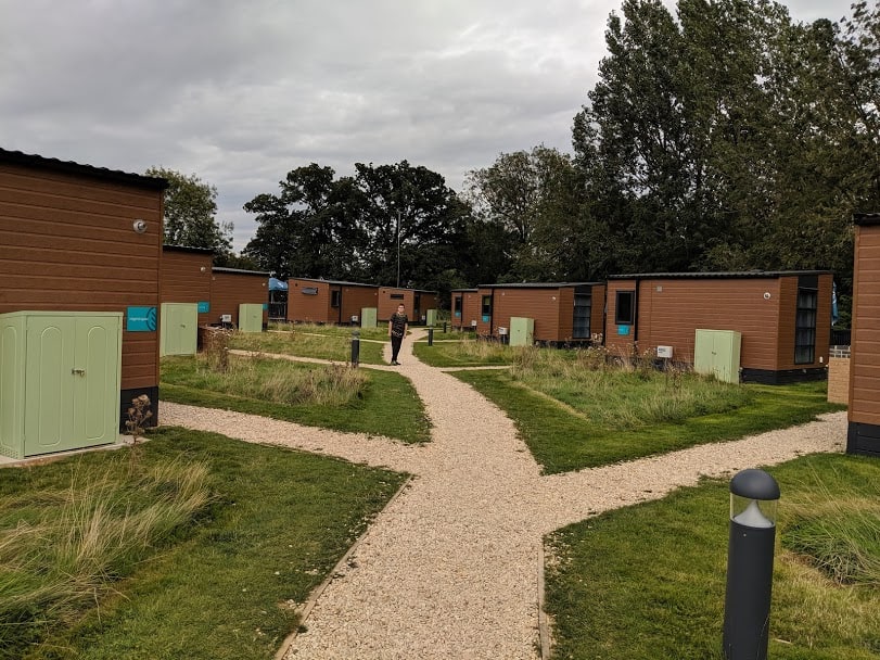 Different brick pods at Moreton-in-Marsh