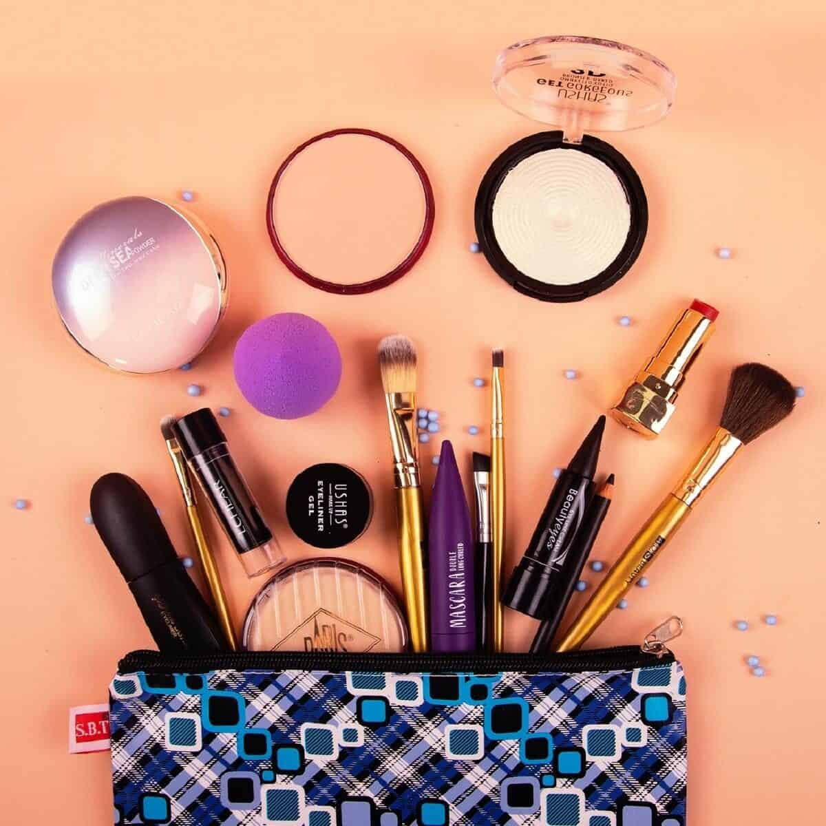 make up bag of cosmetics