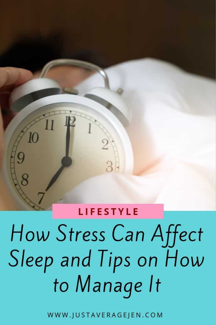 Pinterest pin of an alarm clock and duvet