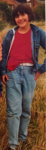 Jen aged 12 wearing jeans and a denim jacket.