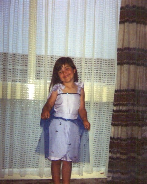 Jen aged 5 wearing a fairy dressing up outfit.