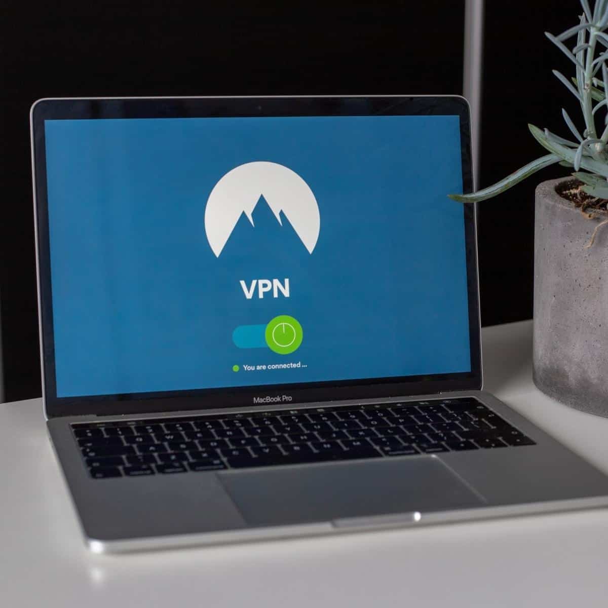 VPn showing on a laptop screen