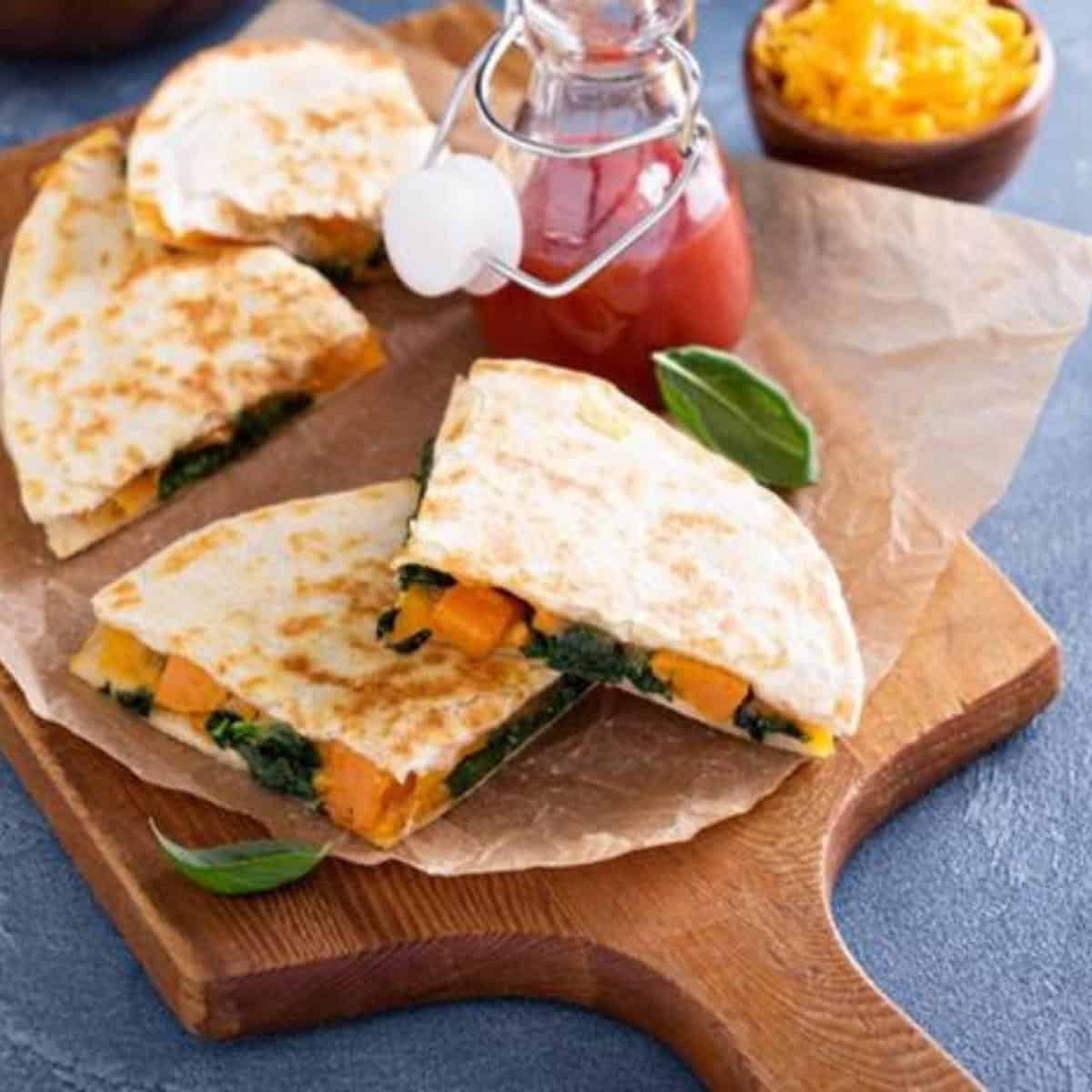 Sweet potato quesadilla recipe with spinach for weight loss