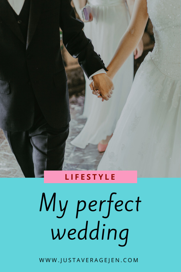 Pinterest pin of a bride and groom holding hands