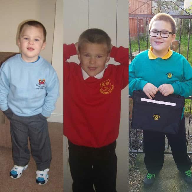 Photos of a little boy as he grows up