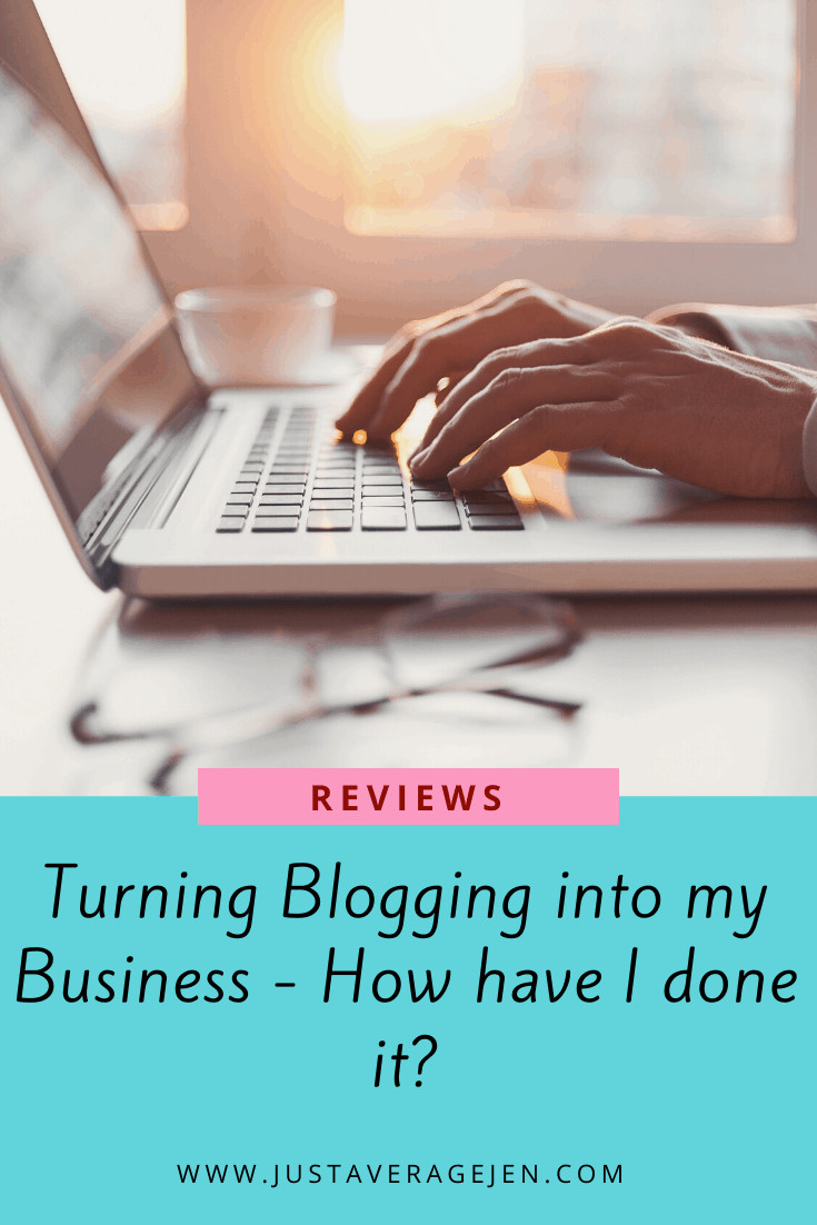 Pinterest pin of a person typing on a laptop