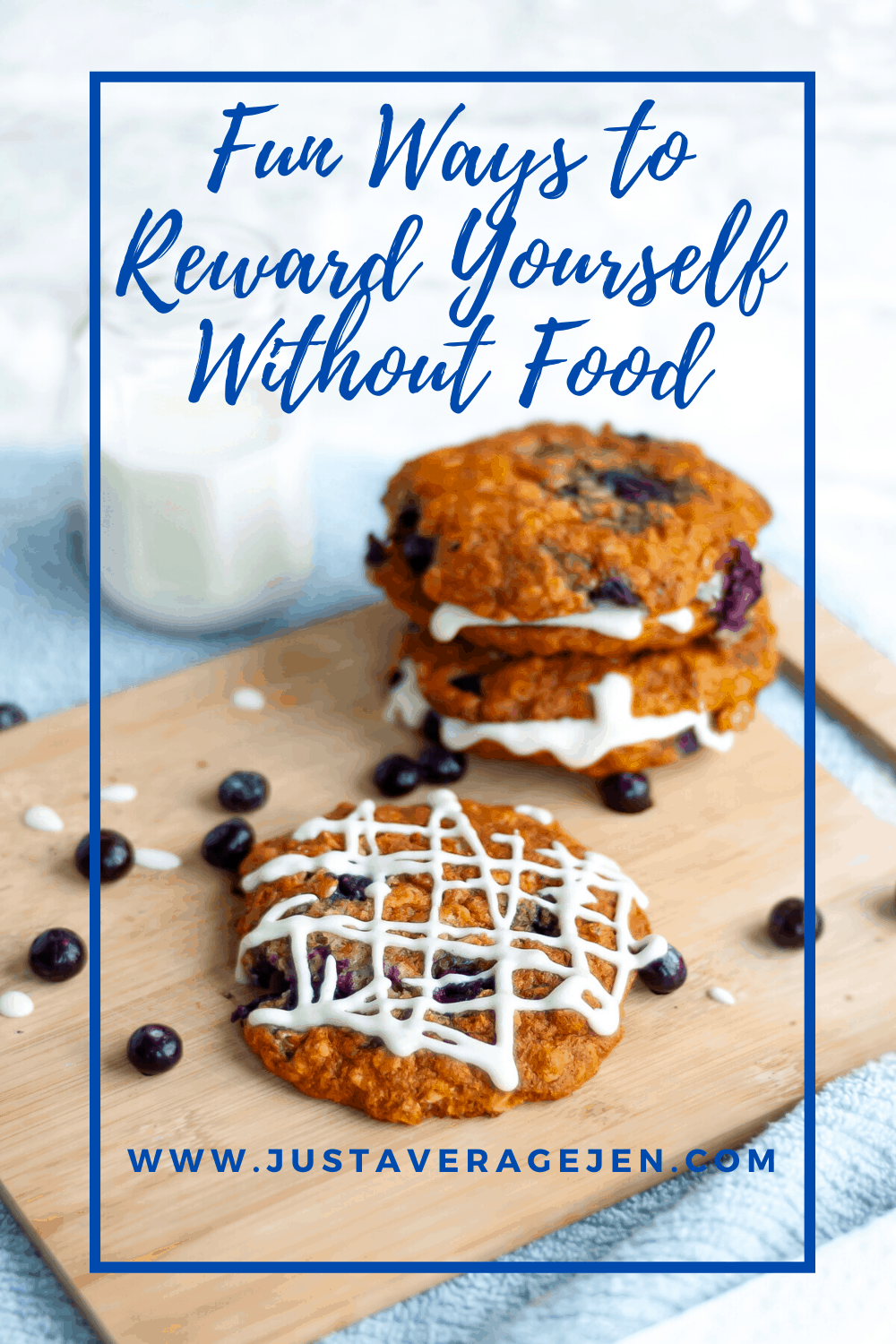 Pinterest pin of blueberry cookies