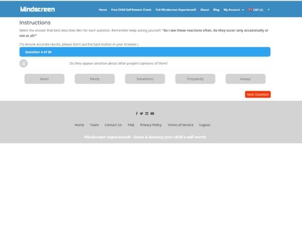 Screenshot of Mindscreen interface
