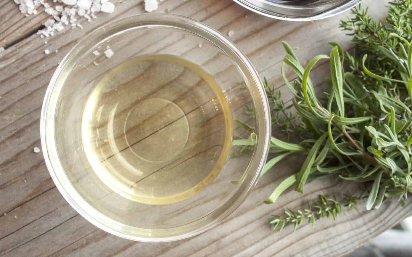 bowl of white wine vinegar