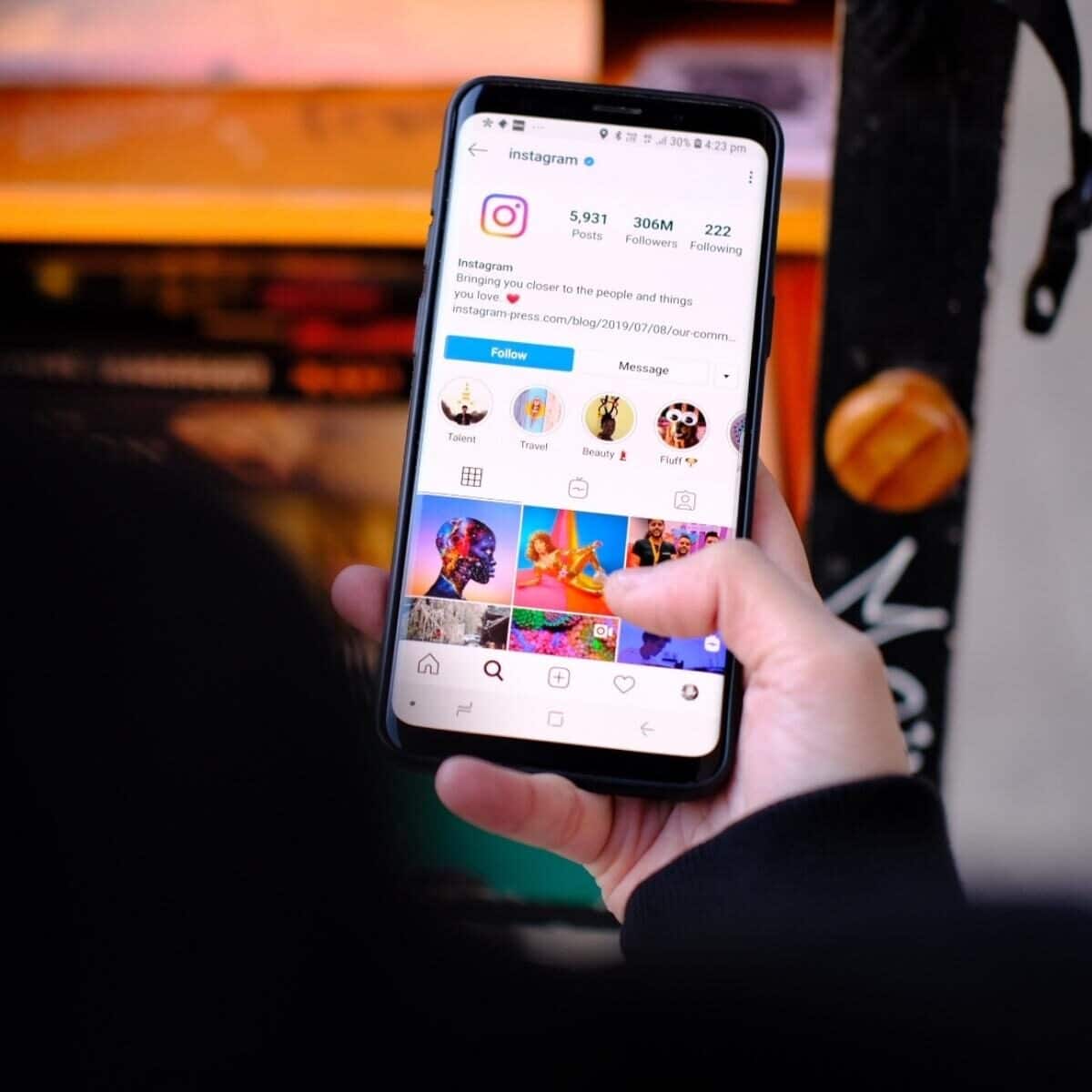 instagram screen on a smartphone
