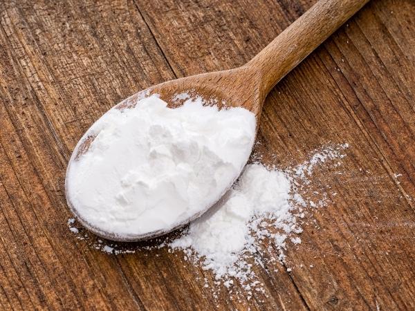 cornflour on a wooden spoon