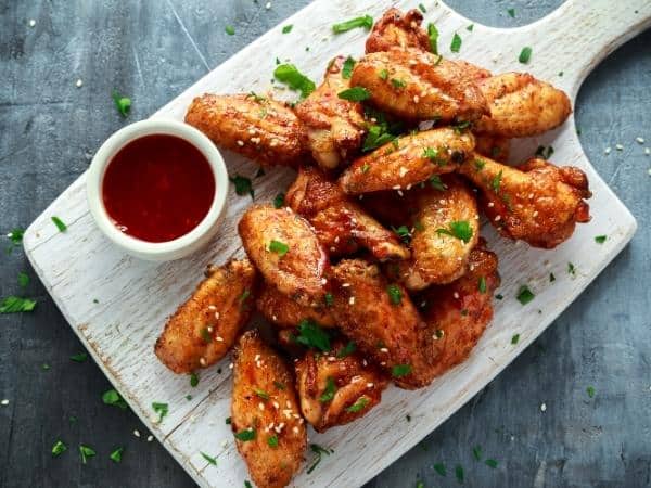 plate of chicken wings