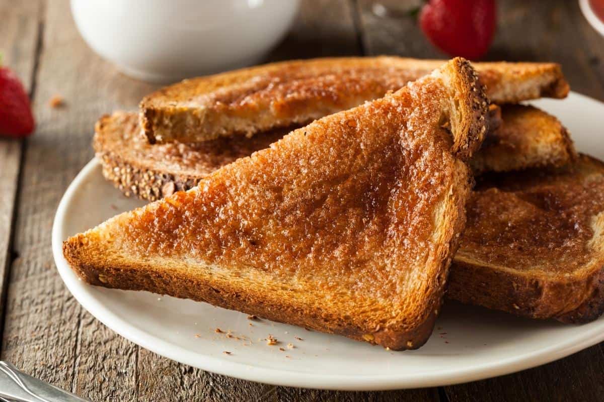triangles of wholemeal toast