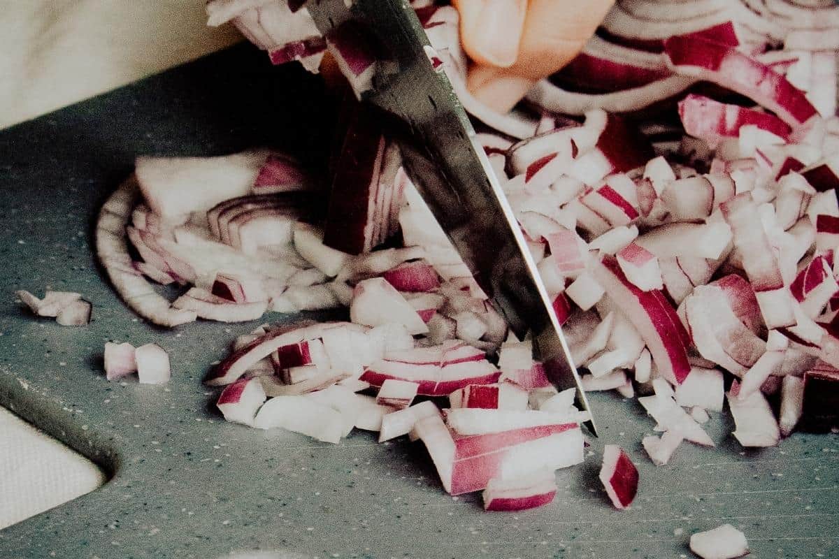 Chopping onions