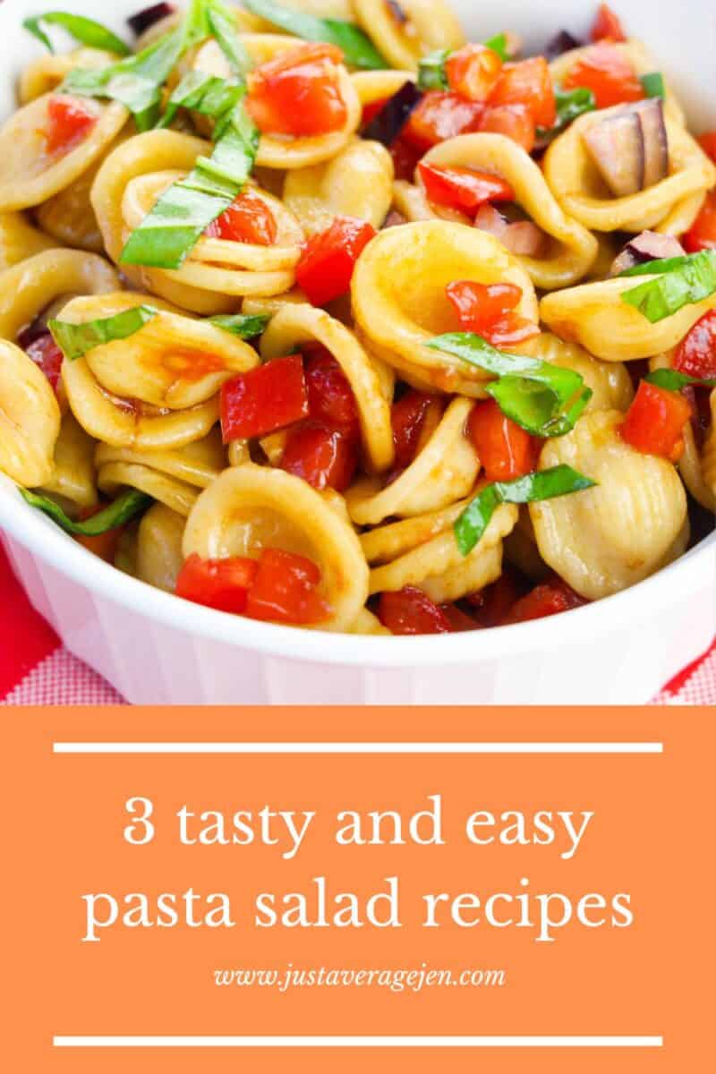 Pinterest Pin for pasta salad recipes.