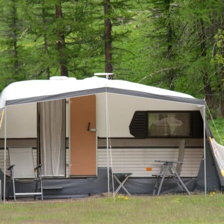 caravan with awning