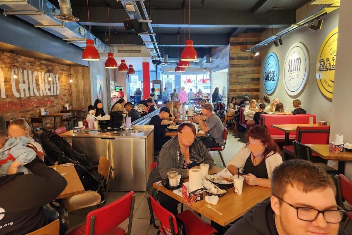 People dining in Slim chickens Nottingham