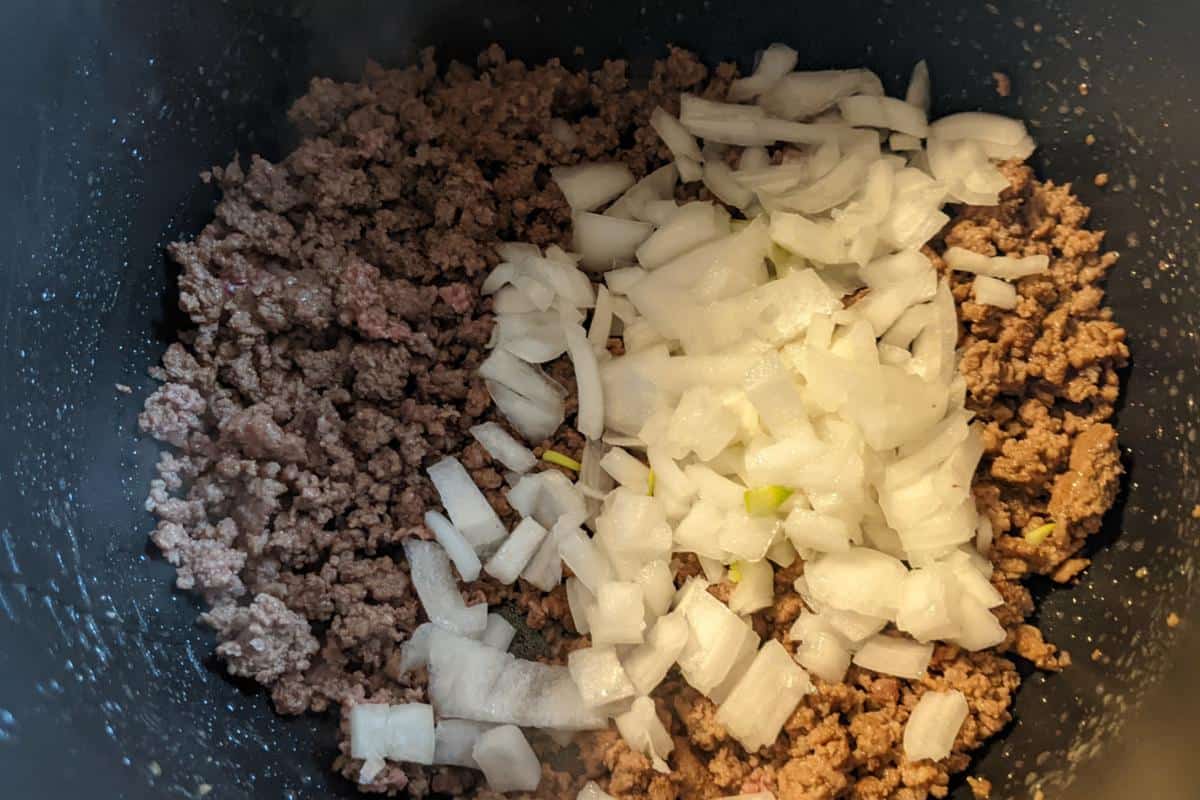 mine and onion in an Instant Pot.