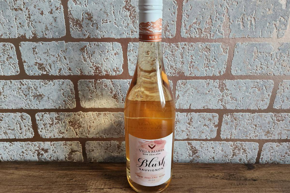 A bottle of blush sauvignon New Zealand wine.