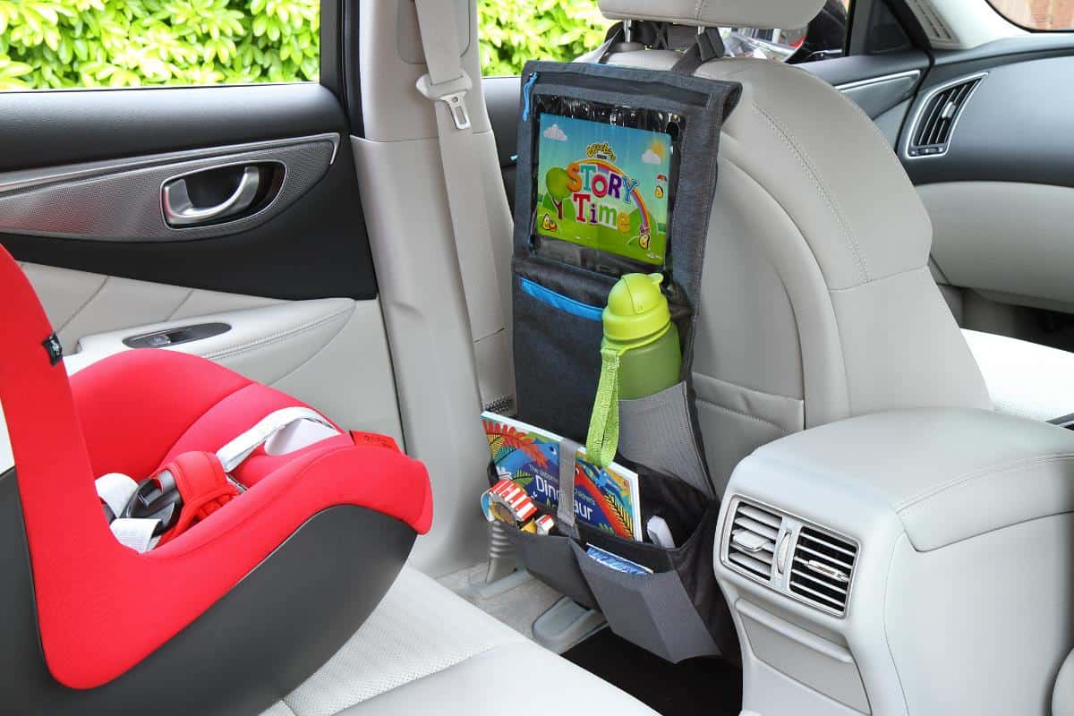 car seat organiser with a childs car seat.